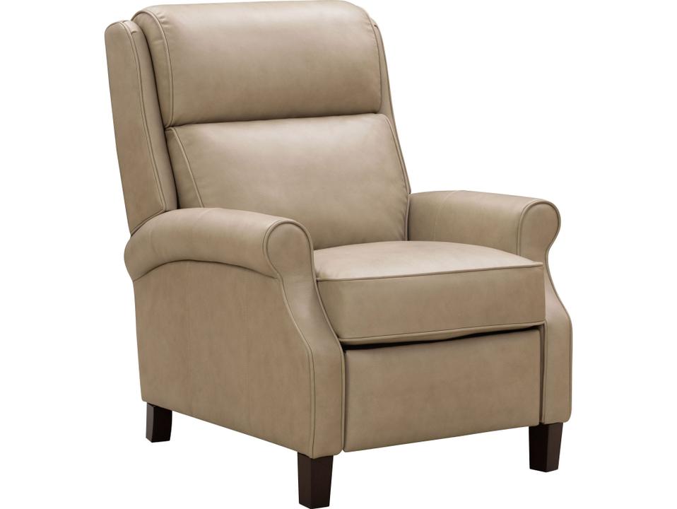 Vintage Amber Cashmere Stone Beige Leather Recliner