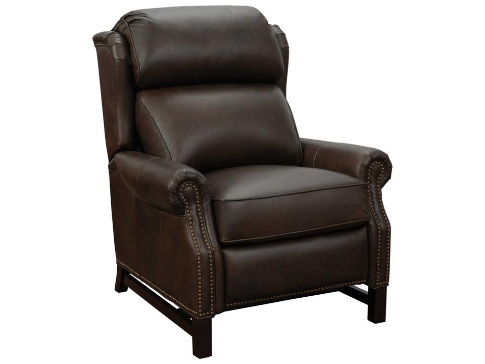 Vintage Thornfield Ashford Walnut Brown Leather Recliner