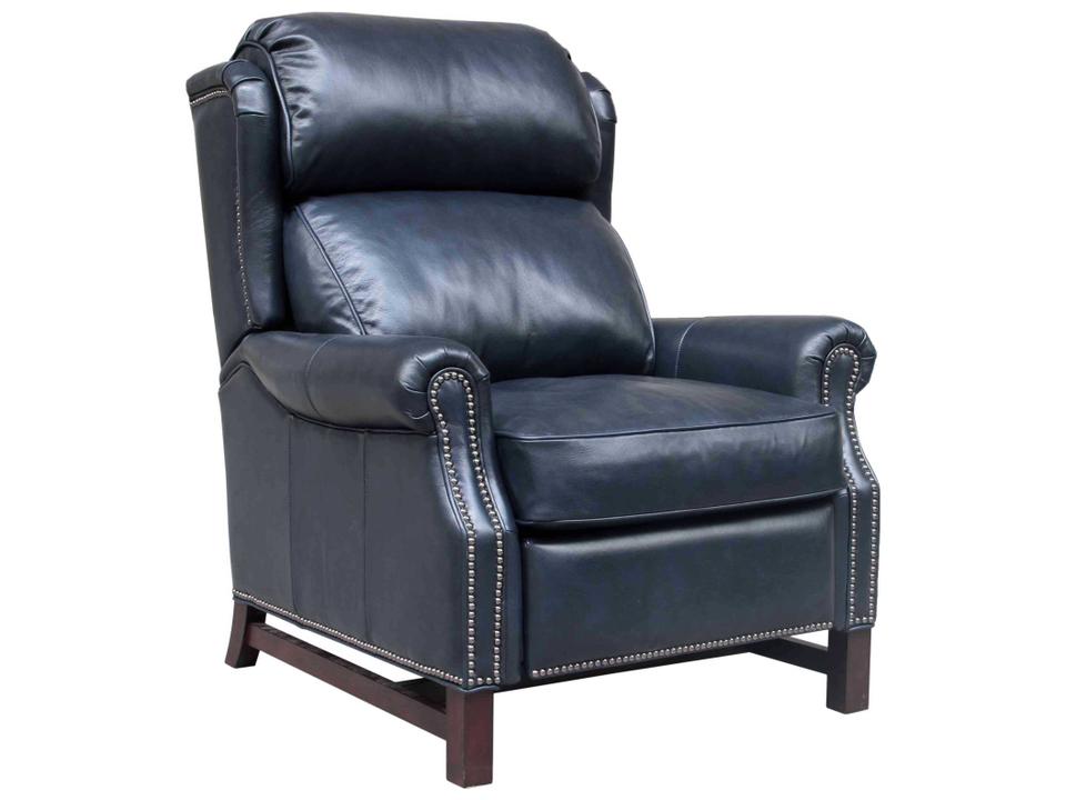 Vintage Thornfield Shoreham Blue Leather Recliner