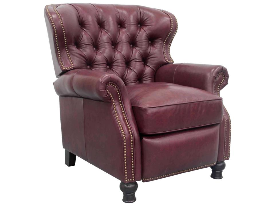Vintage Presidential Shoreham Wine Burgundy Leather Recliner
