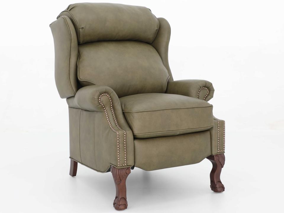 Vintage Danbury Oasis Olive Green Leather Recliner