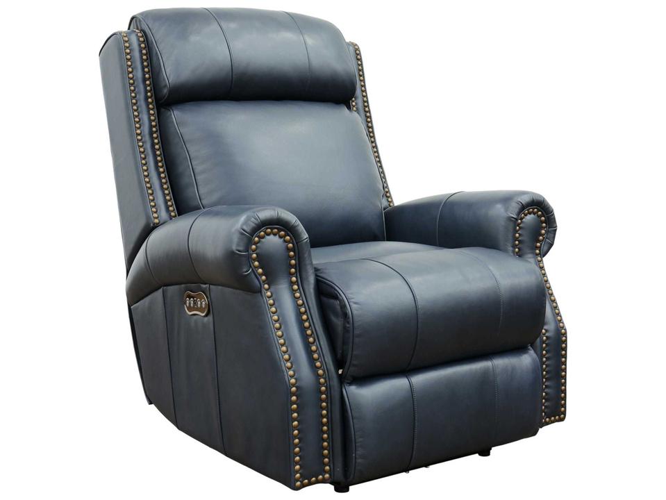 Vintage Blair Big & Tall Shoreham Blue Leather Recliner