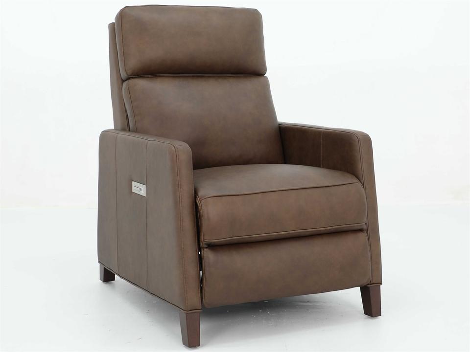 Zero Gravity James Oasis Walnut Brown Leather Recliner