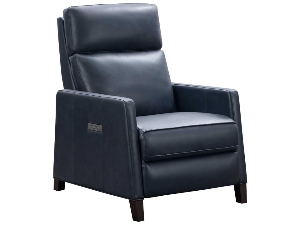 Zero Gravity James Barone Navy Blue Leather Recliner