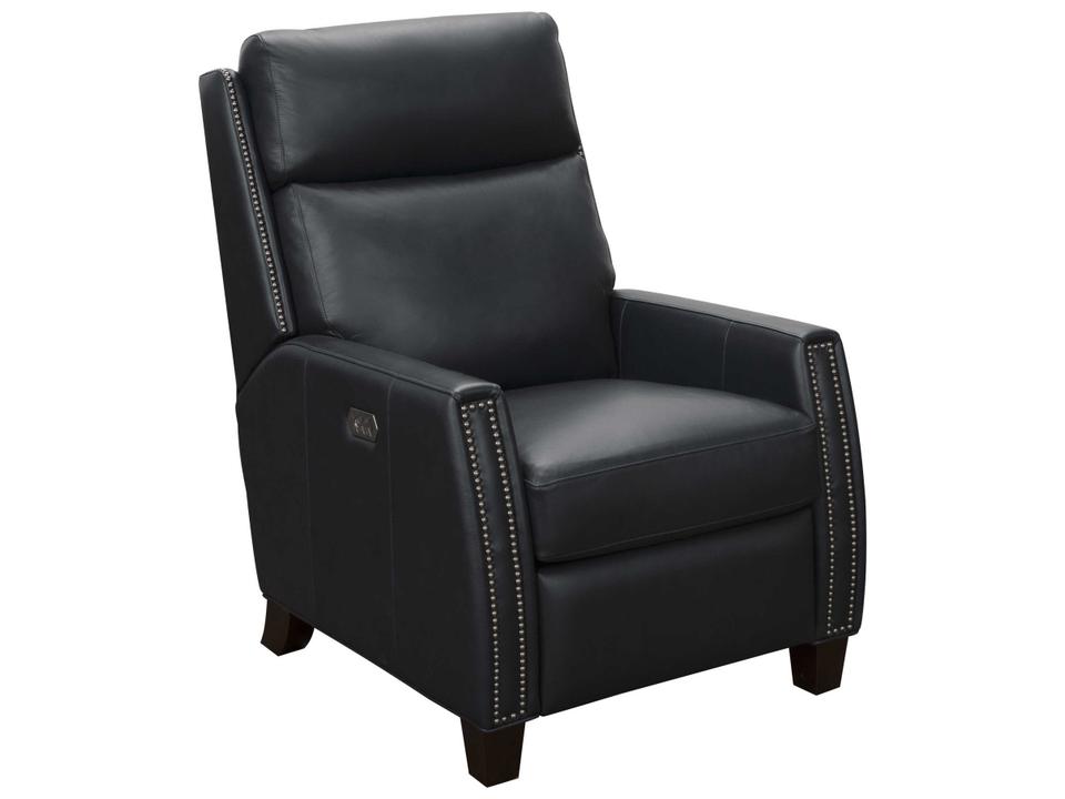 Vintage Anaheim Shoreham Blue Black Leather Recliner