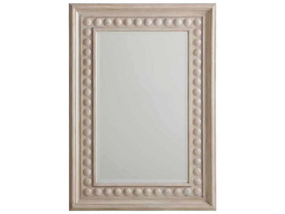 Malibu Rectangular Wall Mirror in Dune with Raised Detail
