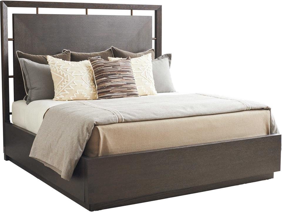 Sundance Queen Panel Bed with Metal Accents in Dark Mocha