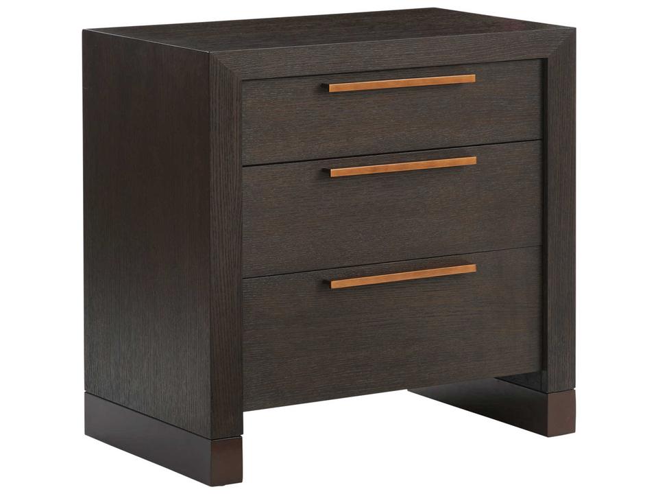 Jordanelle 3-Drawer Nightstand with Artisan Bronze Base