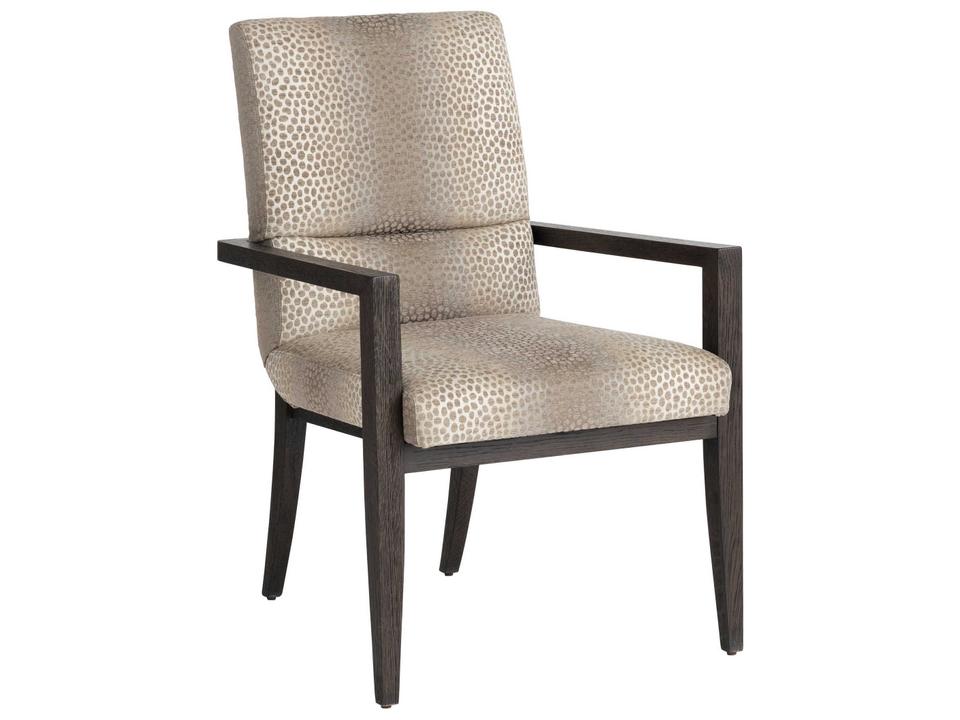 Park City Glenwild Upholstered Arm Dining Chair in Dark Mocha and Brown