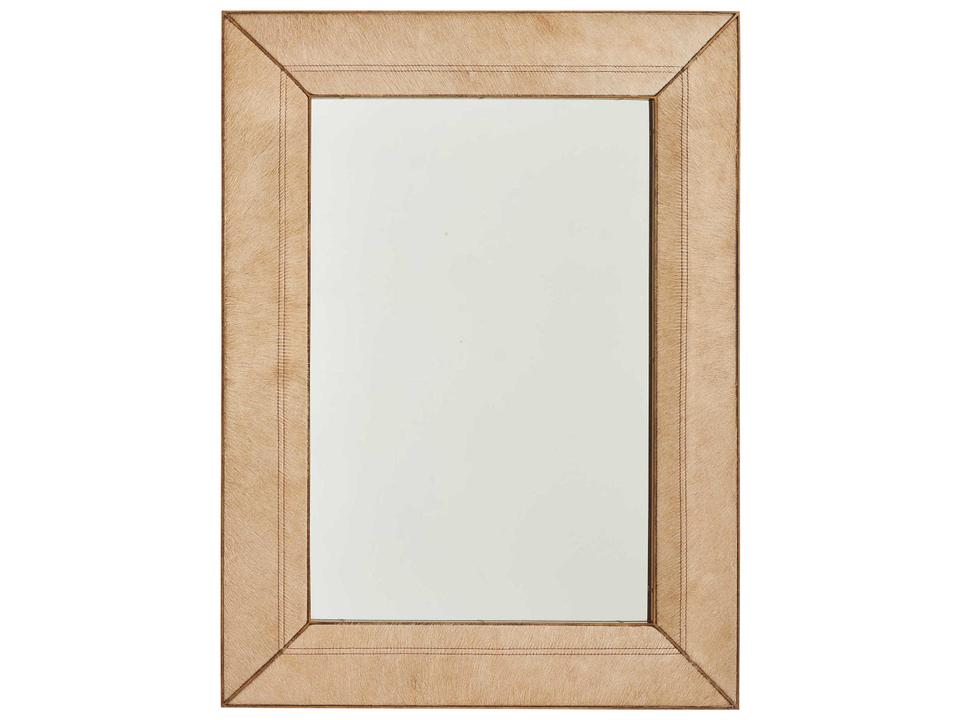 Asilomar Rectangular Mirror with Hair on Hide Leather Frame