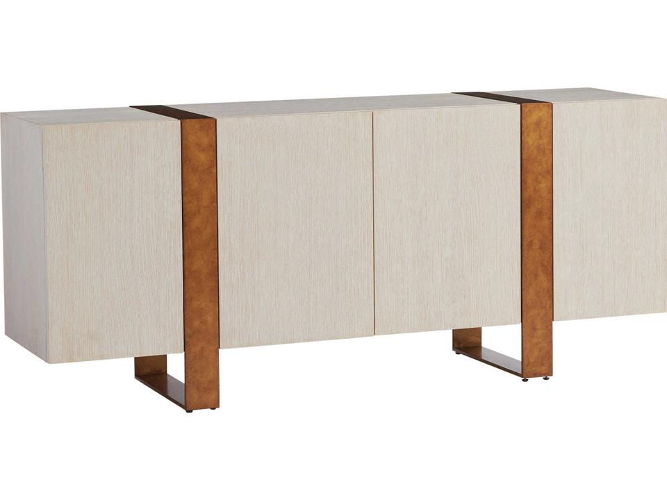 Carmel Bixby 75-Inch 4-Door Sideboard in Winter White Oak