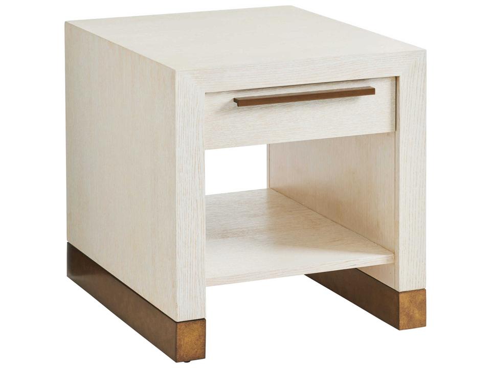 Carmel Huckleberry Rectangular Wood End Table with Drawer