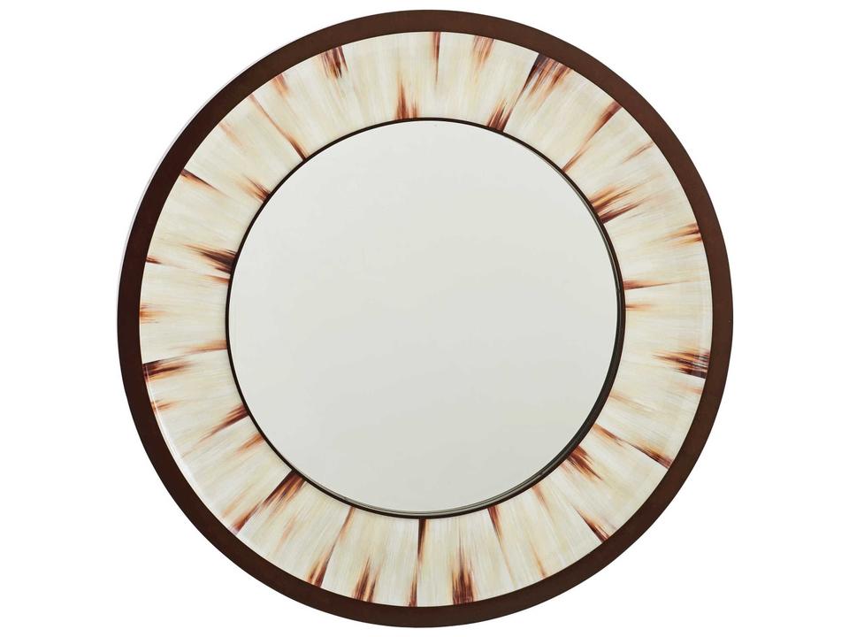 Park City Academy Round Wall Mirror Faux Horn Canyon Finish
