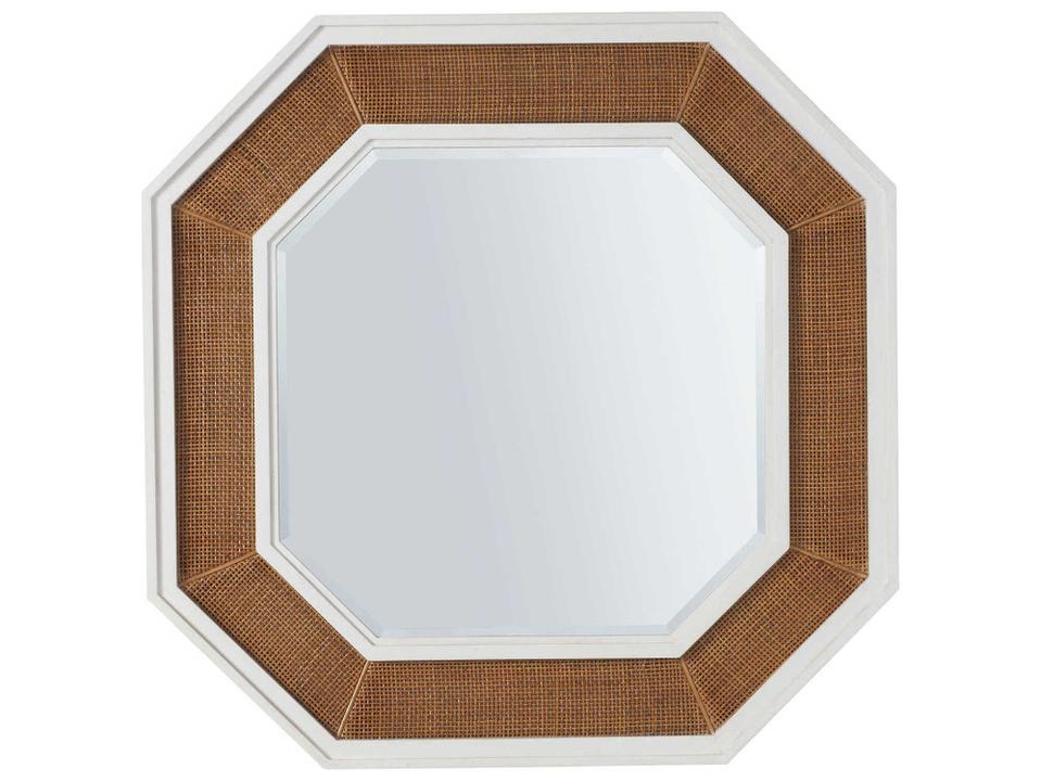 Laguna Thalia Octagonal Wall Mirror in White Tides and Table Rock Finish
