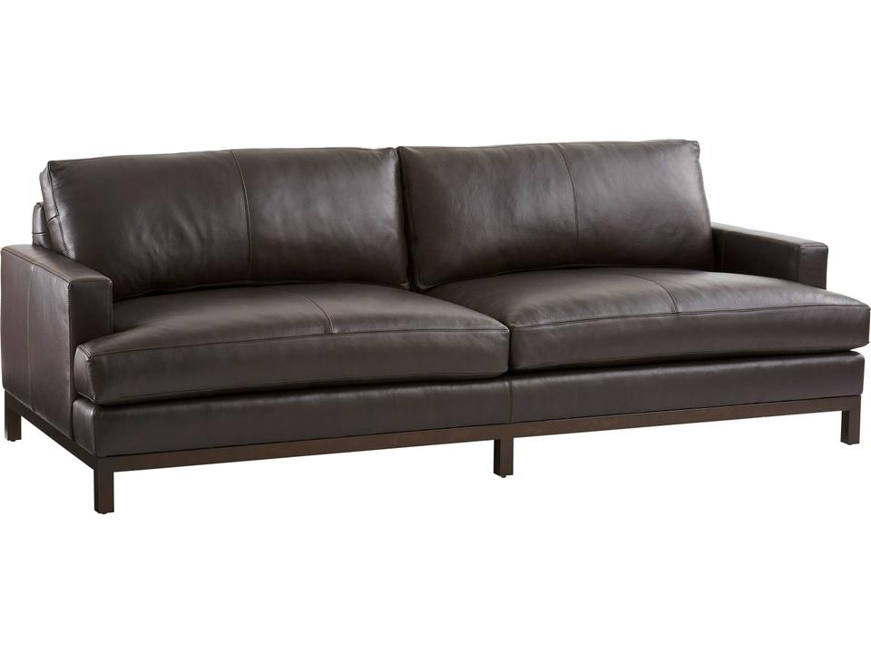 Horizon 3-Seat Leather Sofa in Bronze with Track Arms
