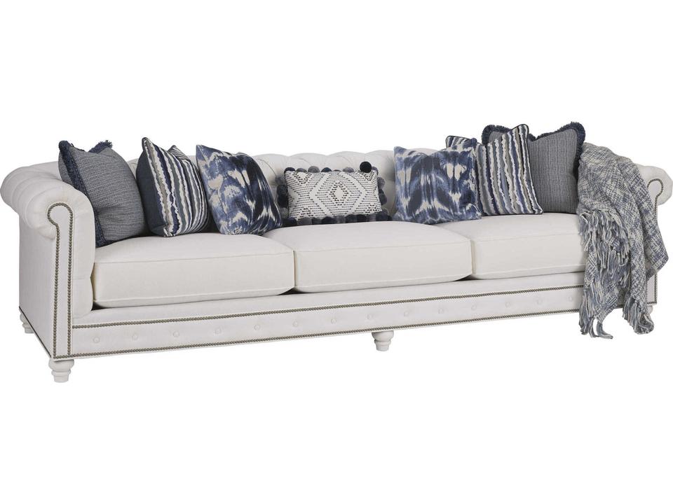 Carmen Upholstered 4-Seat Sofa with Nailhead Trim
