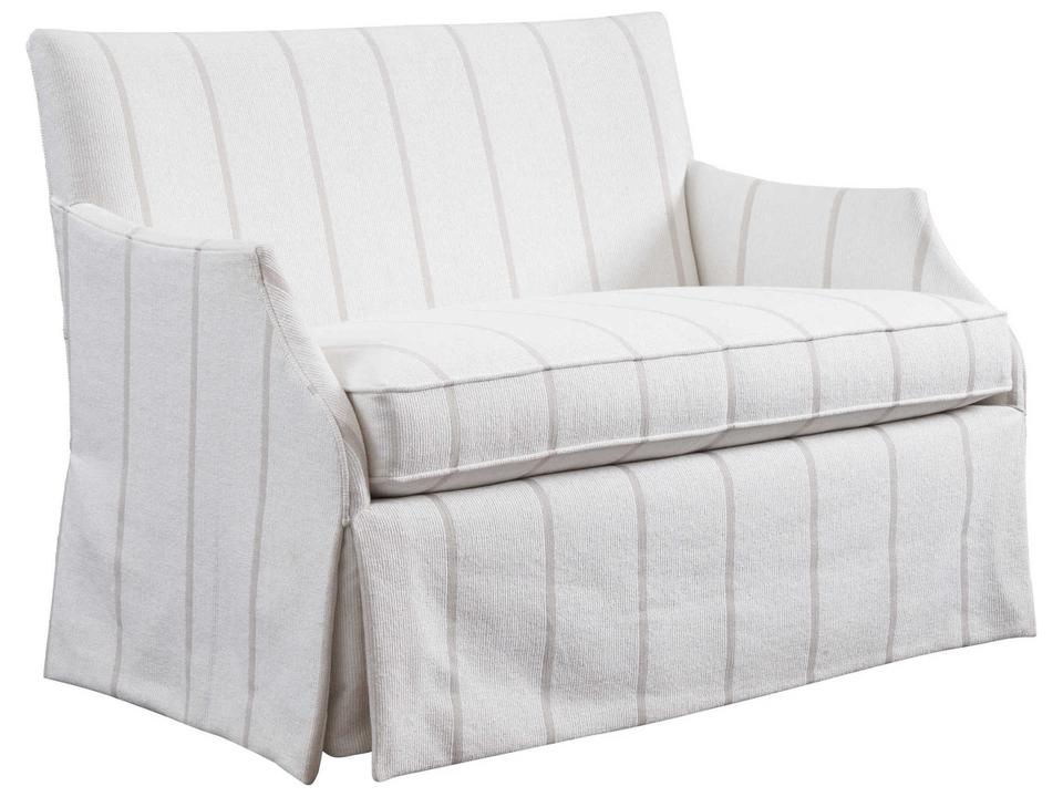 Upholstery Agate White Fabric Chair and a Half