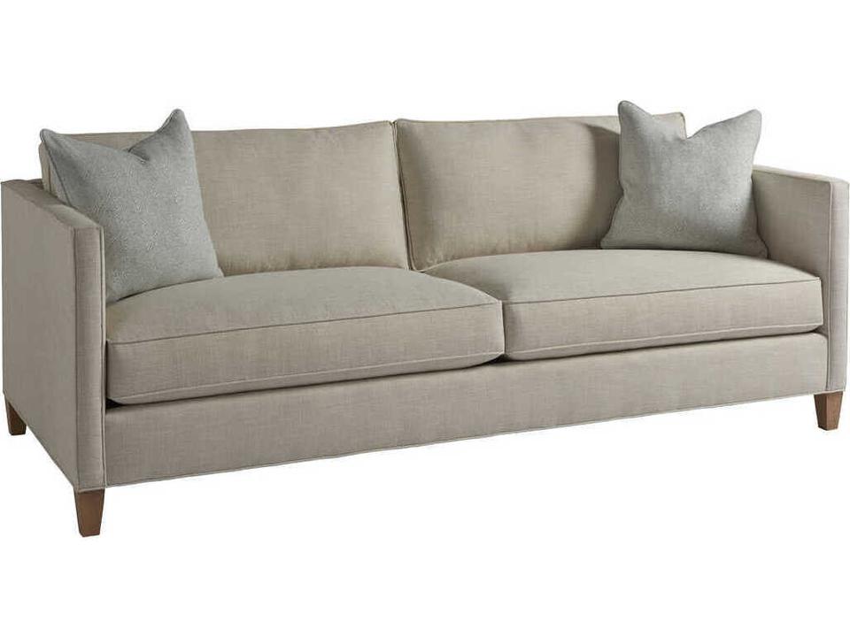 Malcolm 3-Seat Sofa with Track Arms and Exposed Wood Legs