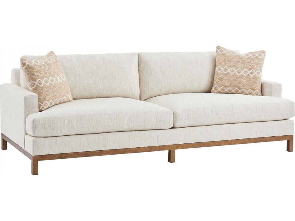 Horizon 3-Seat Sofa with Calais Brass Metal Base