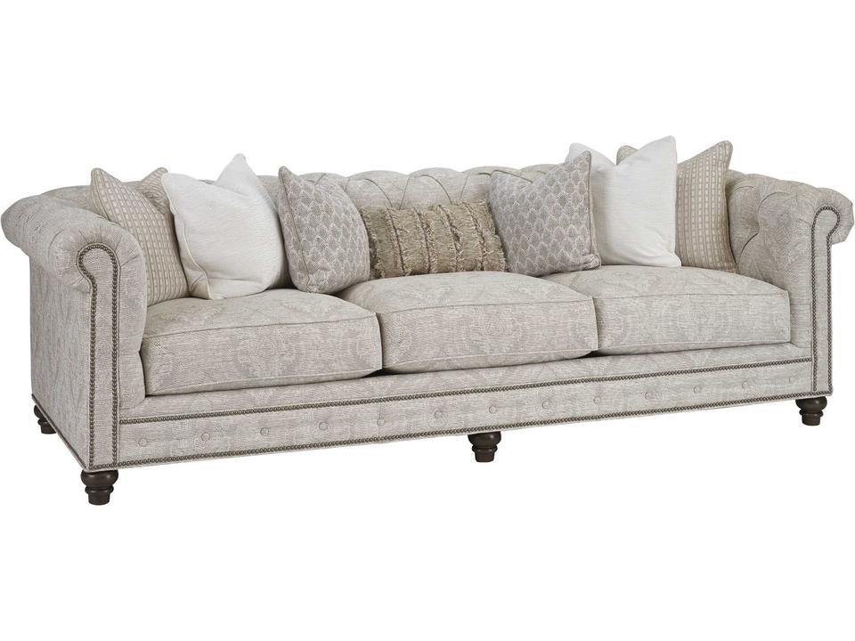 Carmen 3-Seat Upholstered Sofa with Tufted Back and Nailhead Trim
