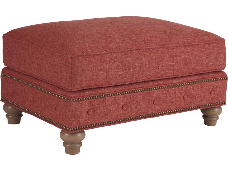 Carmen Upholstered Ottoman with Nailhead Trim