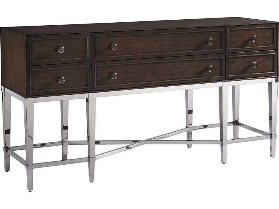 Fairfax 6-Drawer Sideboard in Wilshire Gray and Black Nickel