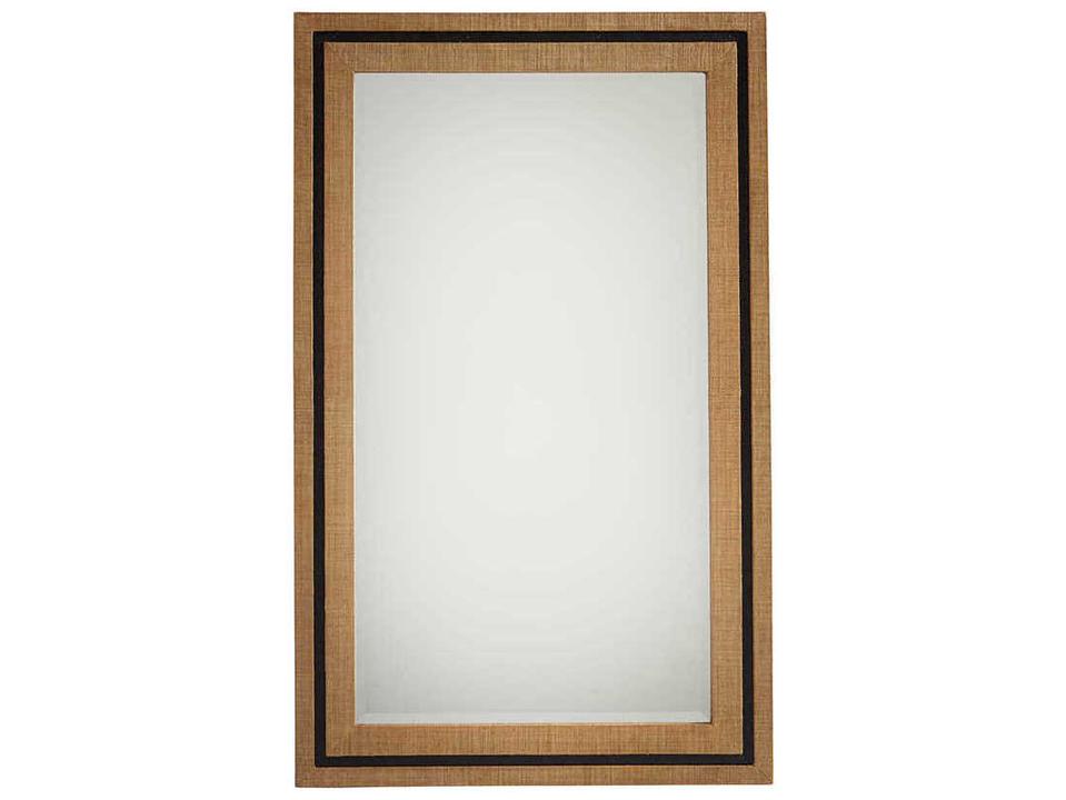 Newport La Costa Rectangular Raffia Mirror in Sandstone