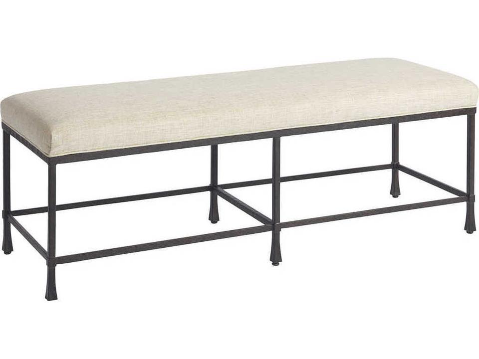 Newport Ruby Bed Bench in Aged Bronze and Ivory Fabric
