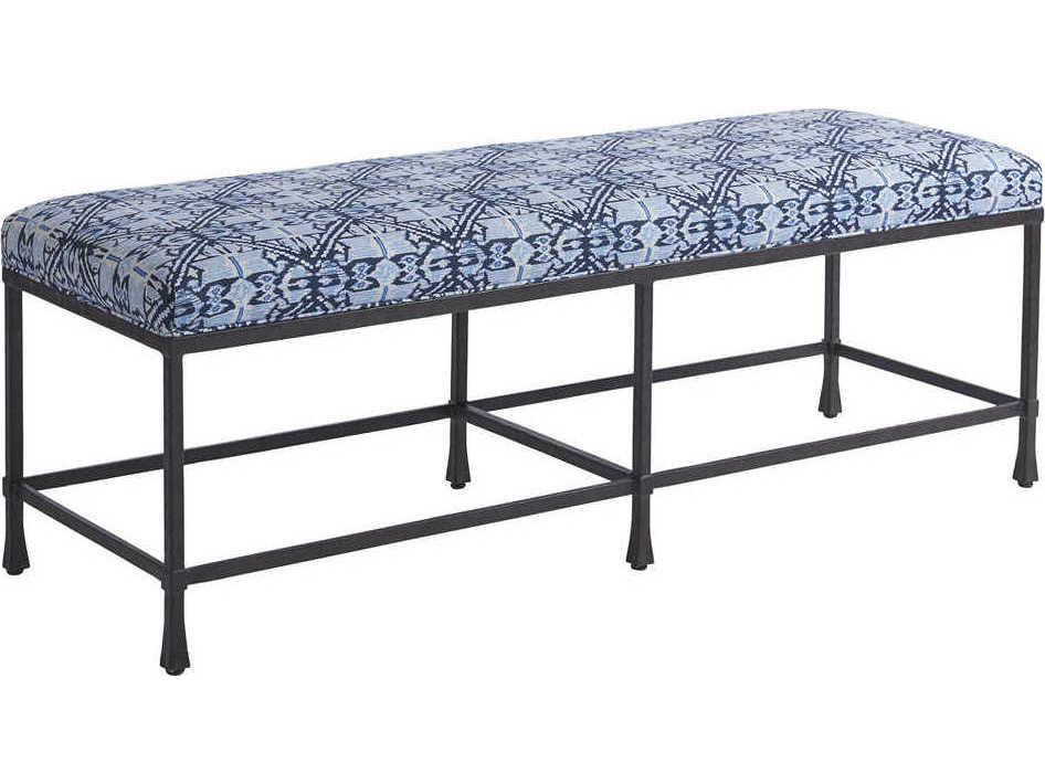 Newport Ruby Bed Bench in Aged Bronze and Ivory Fabric