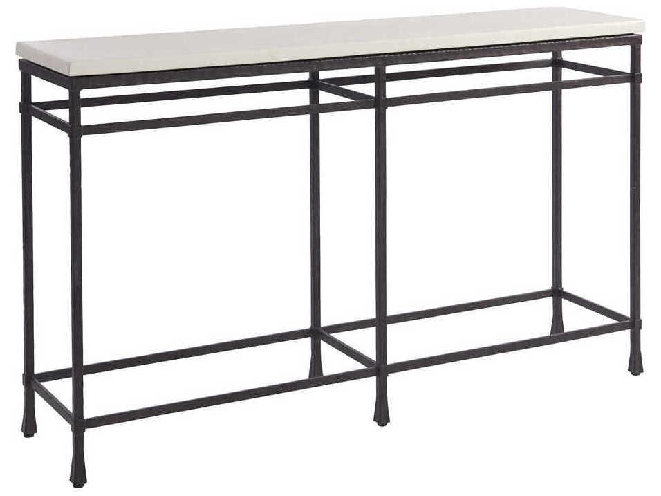 Newport Breakwater Console Table in Sandstone and Aged Bronze