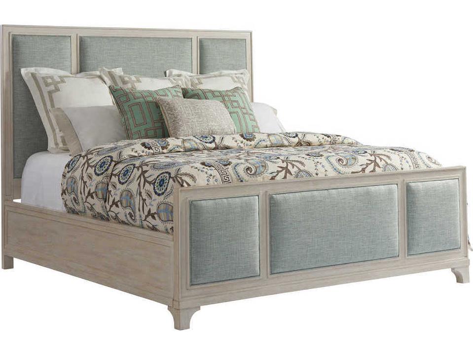 Newport Crystal Cove King Upholstered Panel Bed in Sailcloth