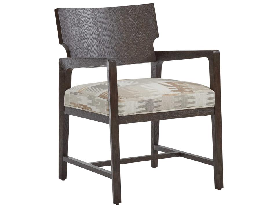 Park City Highland Upholstered Leather Dining Armchair in Chestnut Brown