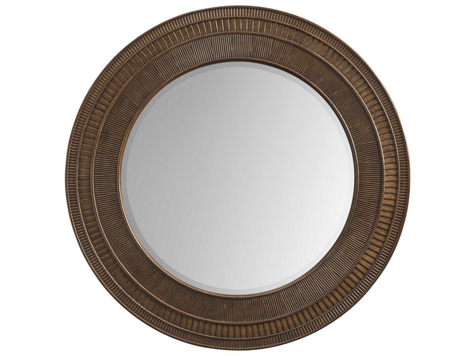 Montecito Elana Round Wall Mirror in Antique Bronze
