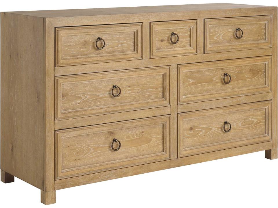 Montecito Sullivan 7-Drawer Double Dresser in White Oak