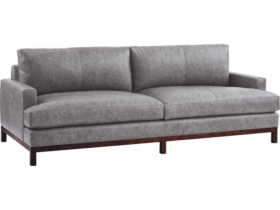 Horizon 2-Seat Leather Sofa in Bronze Metal Finish