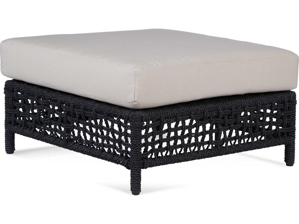 Bayside Outdoor Ottoman with Cushion in Black