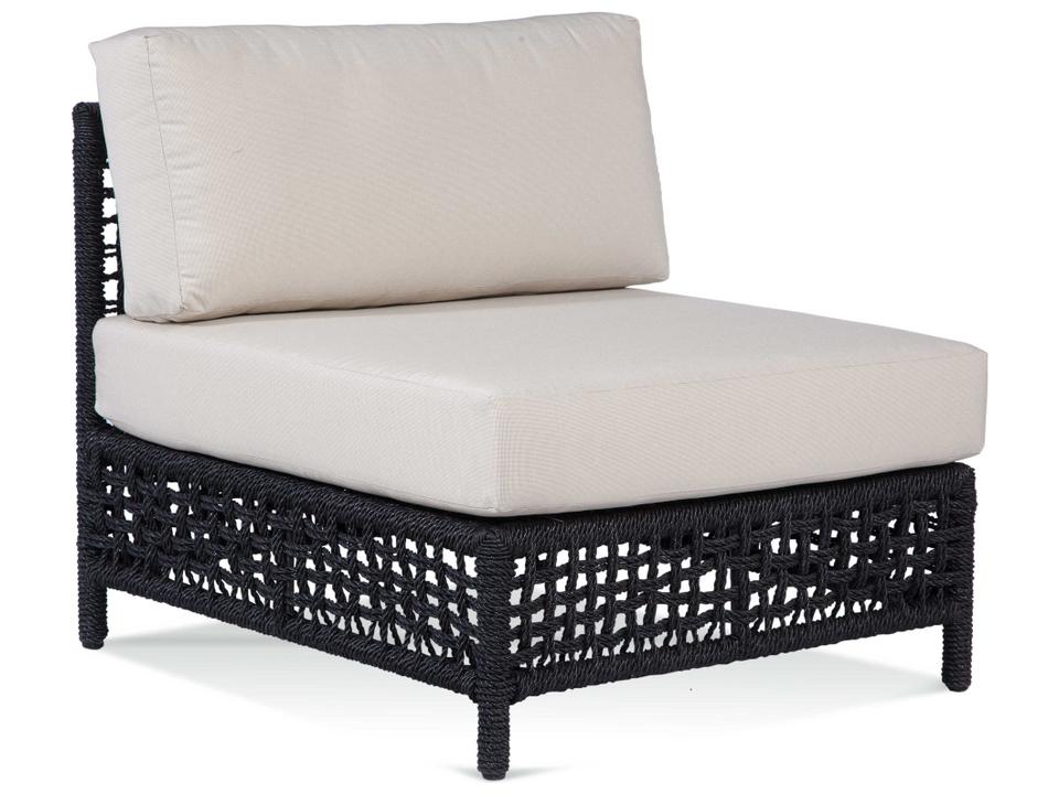 Bayside Armless Lounge Chair with Black Frame