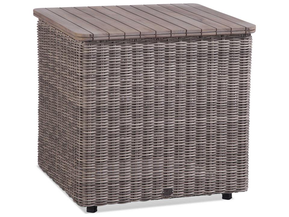 Paradise Bay Rectangular End Table with Aluminum and Teak in Driftwood