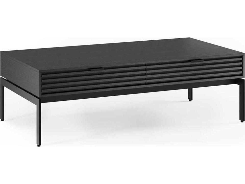 Cora Rectangular Ebonized Ash Wood Coffee Table with Storage