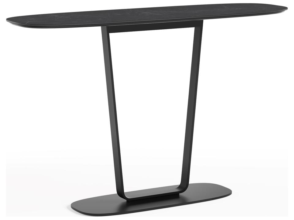 Cloud 9 Rectangle Console Table in Nimbus Black Porcelain