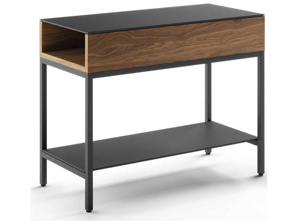 End Table Reveal Natural Walnut Glass Top