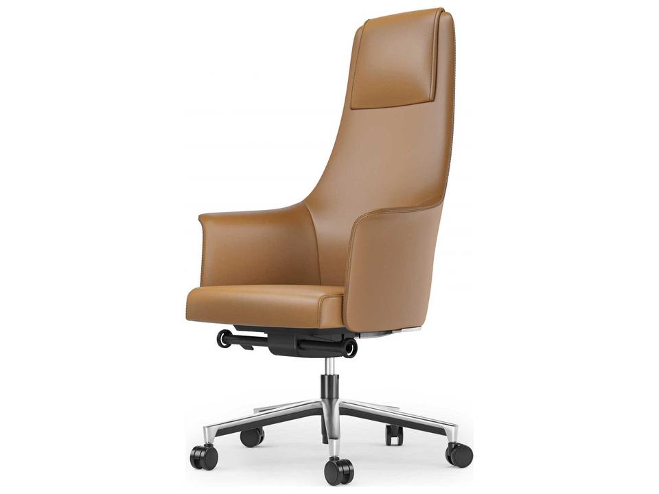 Bolo Adjustable Swivel Executive Office Chair in Saddle Nappa Leather