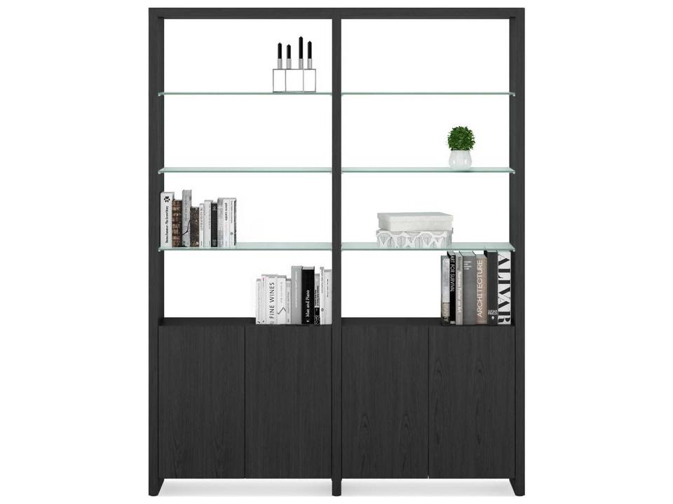 Linea 2-Shelf System in Charcoal Stained Ash