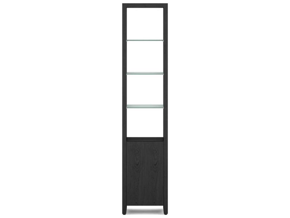 Linea Single Shelf Bookcase in Charcoal Stained Ash