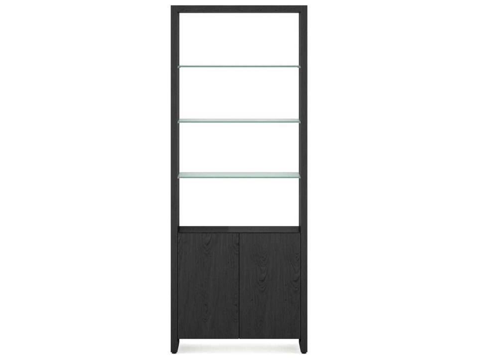 Linea Expandable Double Bookcase Charcoal Stained Ash