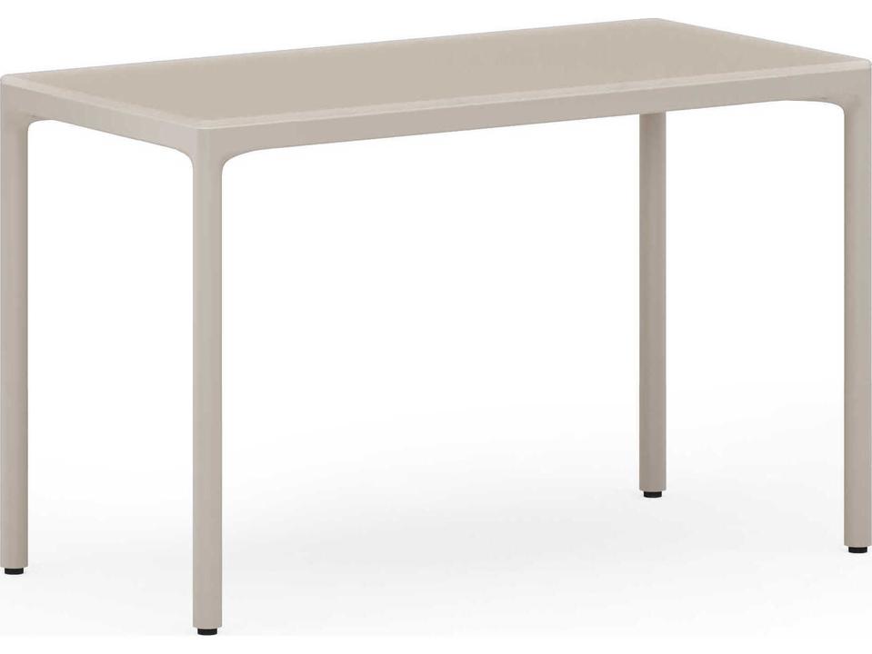 Luma 6761S Compact Office Desk in Dune with Satin-Etched Glass Top