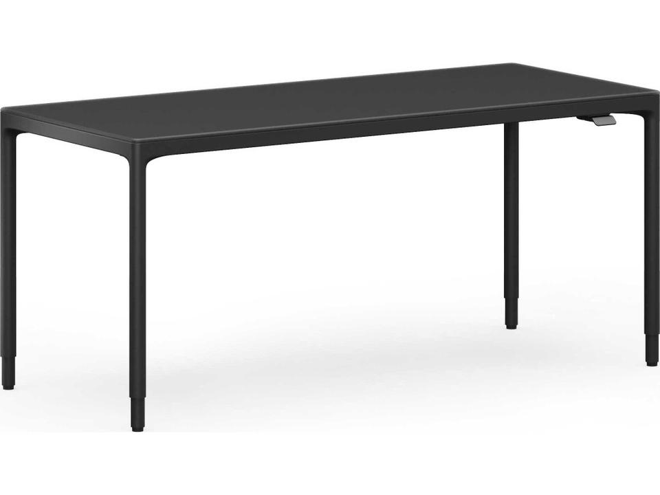 Luma 66 Inch Sit+Stand Desk in Black with Satin-Etched Glass Top by Matthew Weatherly