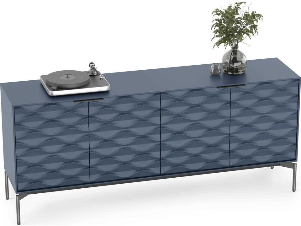 Ripple 7629 Modern Storage Credenza in Ocean and Brushed Carbon
