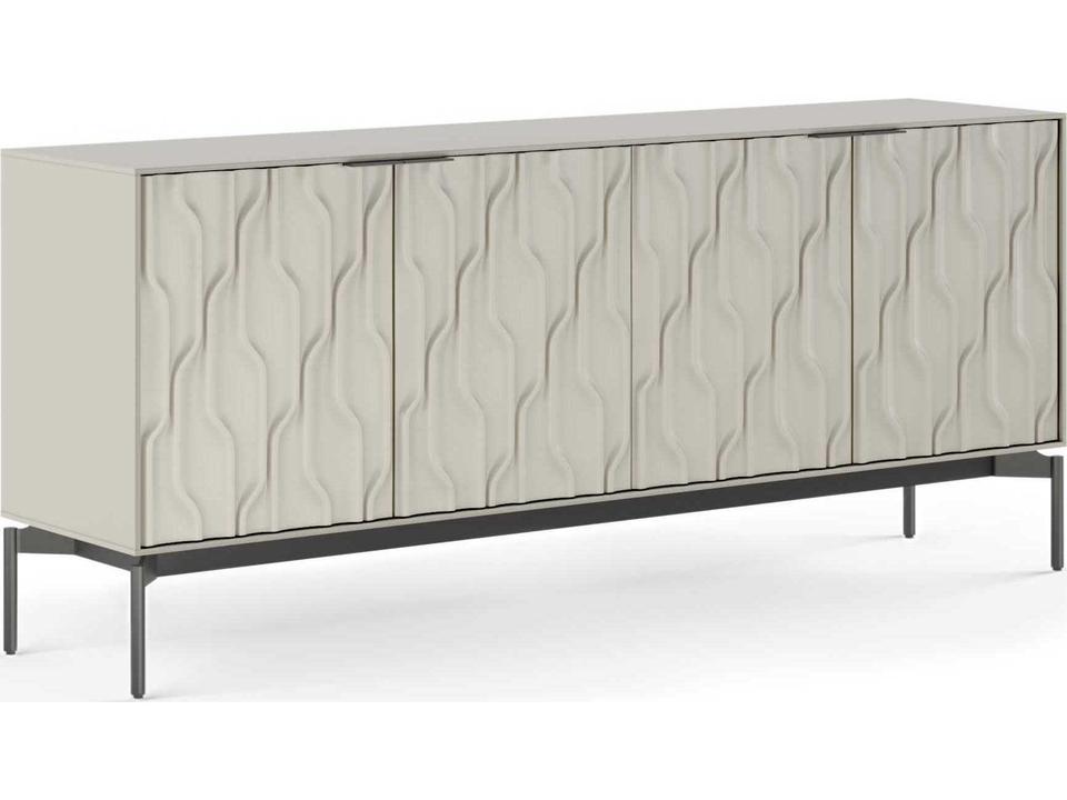 Mesa 7639 Storage Credenza in Stone with Brushed Carbon Finish