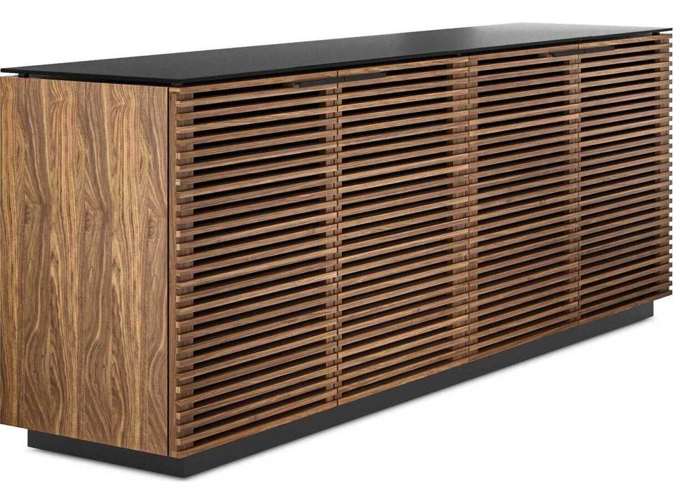 Corridor 8109 4-Door Storage Credenza in Natural Walnut